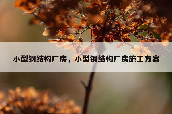 小型钢结构厂房，小型钢结构厂房施工方案