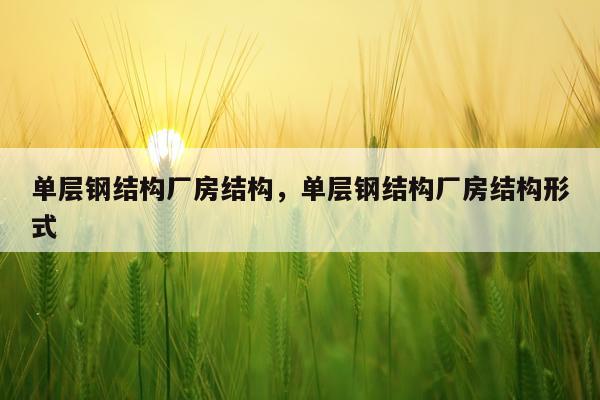 单层钢结构厂房结构，单层钢结构厂房结构形式