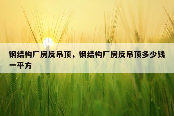 钢结构厂房反吊顶，钢结构厂房反吊顶多少钱一平方