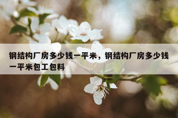 钢结构厂房多少钱一平米，钢结构厂房多少钱一平米包工包料