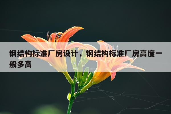 钢结构标准厂房设计，钢结构标准厂房高度一般多高