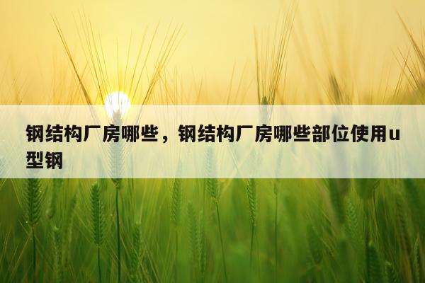 钢结构厂房哪些，钢结构厂房哪些部位使用u型钢