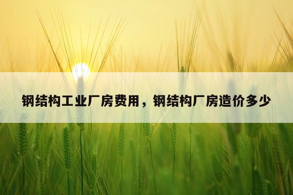 钢结构工业厂房费用，钢结构厂房造价多少