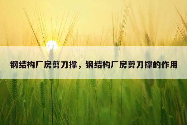 钢结构厂房剪刀撑，钢结构厂房剪刀撑的作用