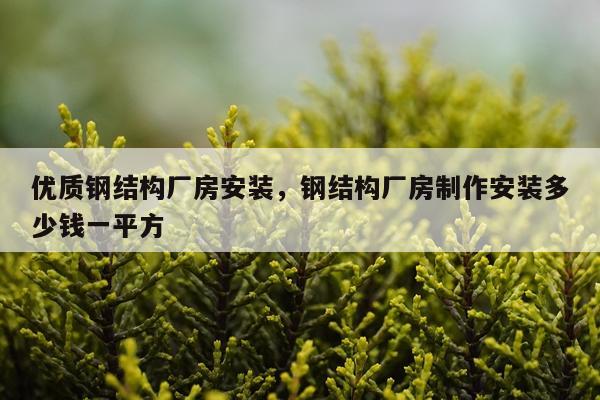 优质钢结构厂房安装，钢结构厂房制作安装多少钱一平方