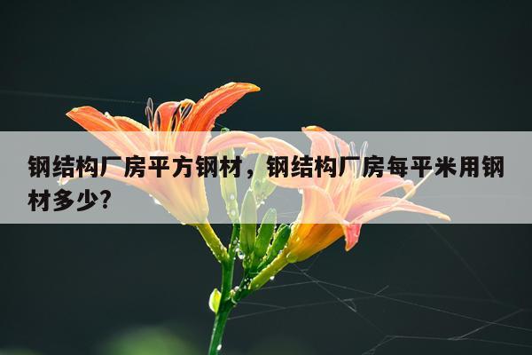 钢结构厂房平方钢材，钢结构厂房每平米用钢材多少?