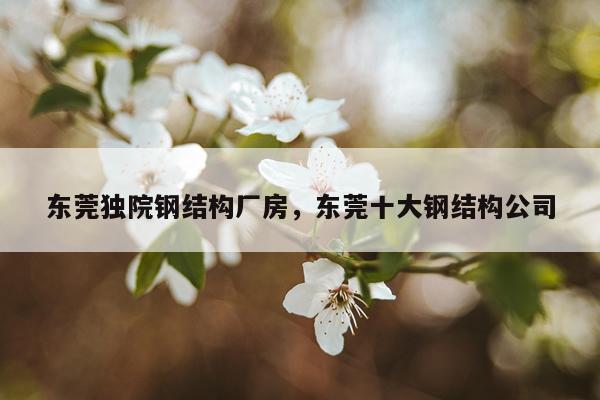 东莞独院钢结构厂房，东莞十大钢结构公司