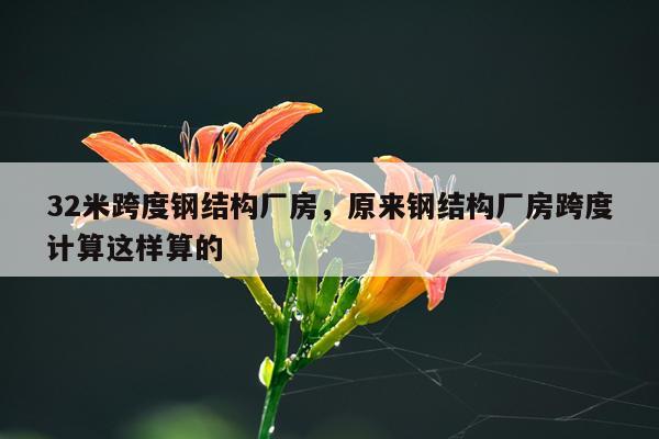 32米跨度钢结构厂房，原来钢结构厂房跨度计算这样算的