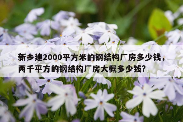 新乡建2000平方米的钢结构厂房多少钱，两千平方的钢结构厂房大概多少钱?