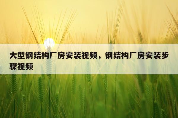 大型钢结构厂房安装视频，钢结构厂房安装步骤视频