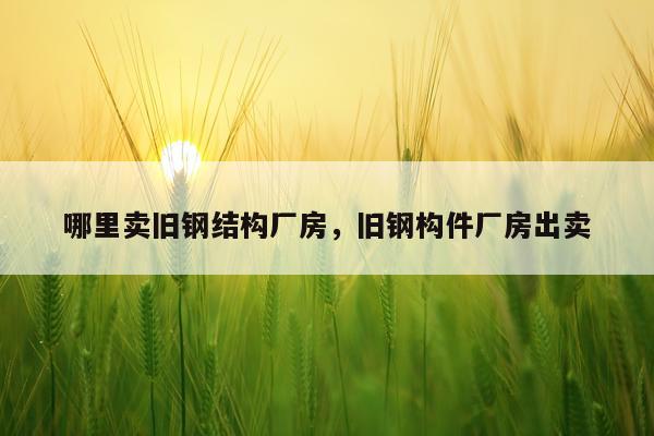 哪里卖旧钢结构厂房，旧钢构件厂房出卖
