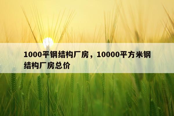 1000平钢结构厂房，10000平方米钢结构厂房总价