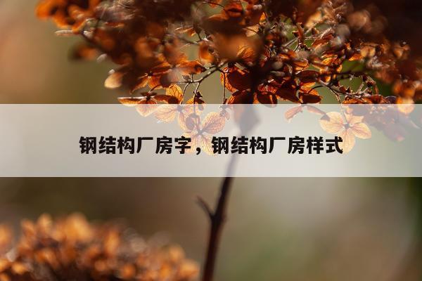 钢结构厂房字，钢结构厂房样式