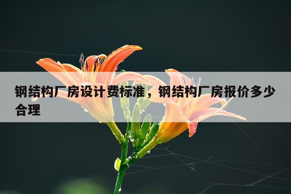 钢结构厂房设计费标准，钢结构厂房报价多少合理