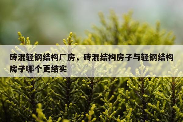 砖混轻钢结构厂房，砖混结构房子与轻钢结构房子哪个更结实