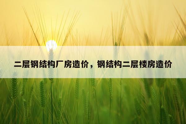 二层钢结构厂房造价，钢结构二层楼房造价