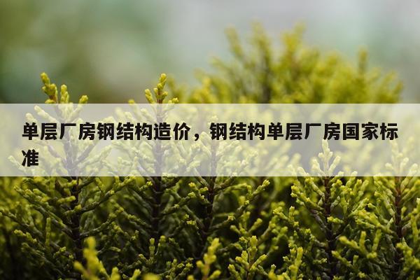 单层厂房钢结构造价，钢结构单层厂房国家标准