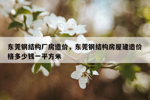 东莞钢结构厂房造价，东莞钢结构房屋建造价格多少钱一平方米