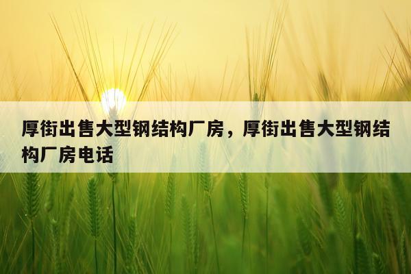 厚街出售大型钢结构厂房，厚街出售大型钢结构厂房电话