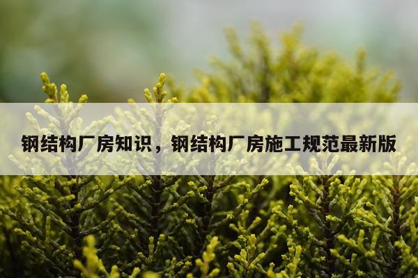 钢结构厂房知识，钢结构厂房施工规范最新版