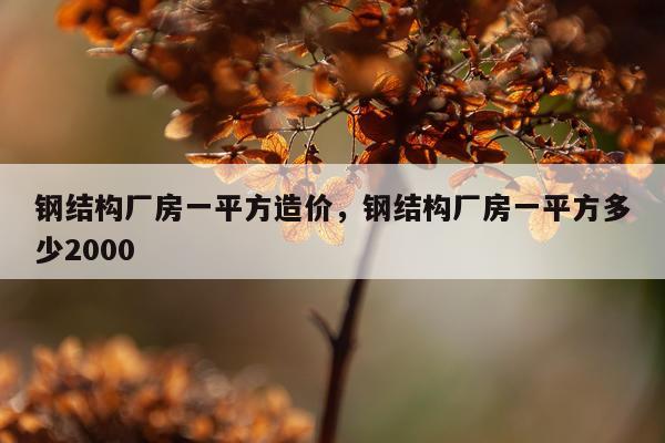 钢结构厂房一平方造价，钢结构厂房一平方多少2000