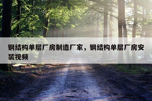钢结构单层厂房制造厂家，钢结构单层厂房安装视频